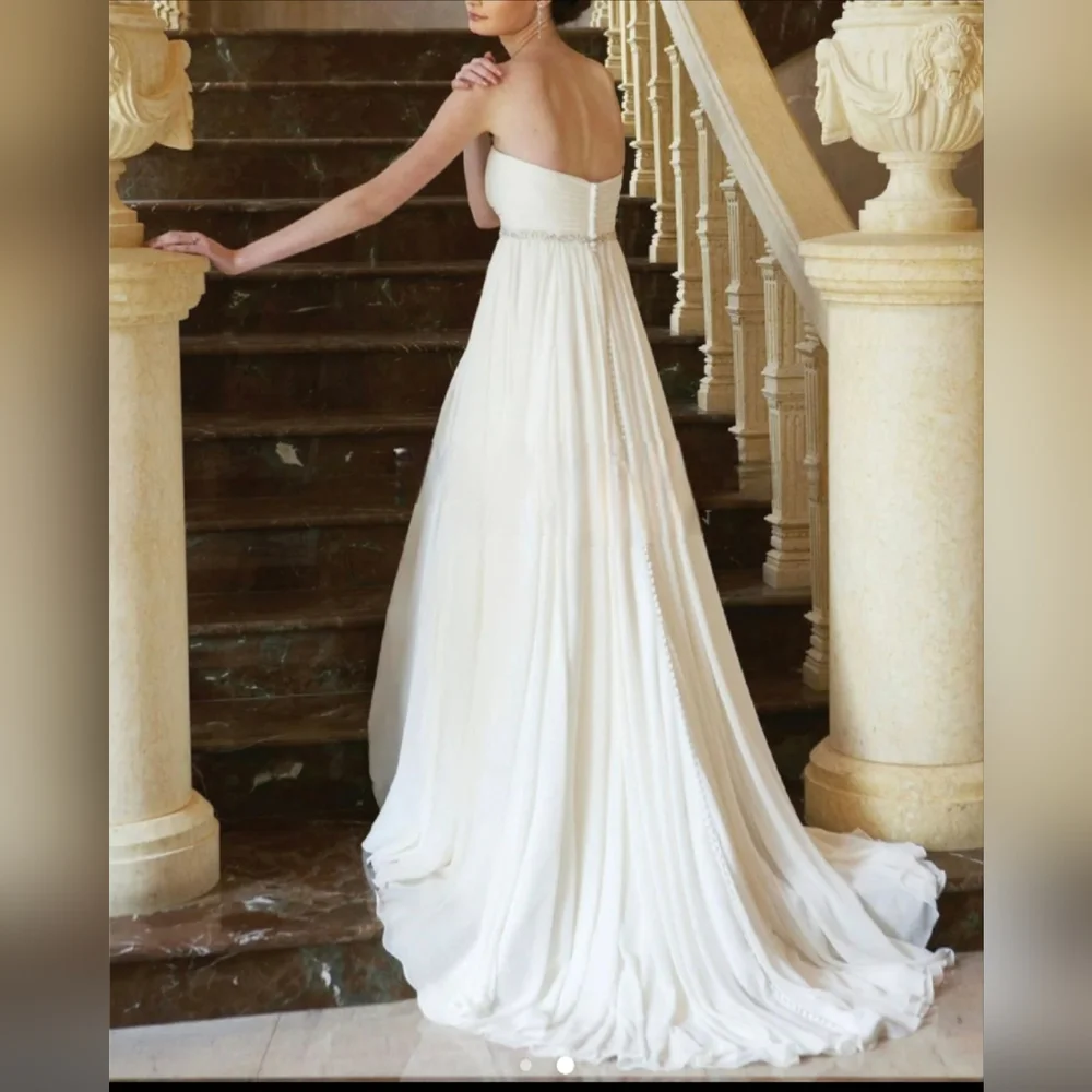 New Jasmine  Bridal collection Strapless Dress, F274, Size 4, Street Size 2 - Picture 3 of 9